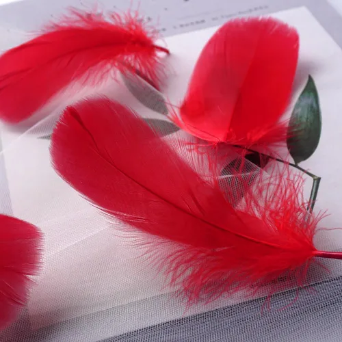 Miniatura 2 de 400 plumas pequeñas de otoño de 5 a 3.1 in, plumas de color de Acción de Gracias, plumas de ganso naranja, rojo, marrón, plumas de ganso, plumas