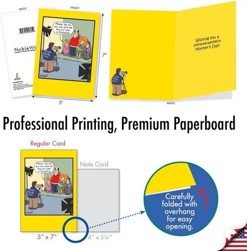Miniatura 4 de NobleWorks - Divertida tarjeta del Día de la Madre con sobre, saludo de dibujos animados, regalo de papelería para mamá, familia aerografiada