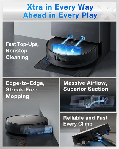 Miniatura 2 de ECOVACS DEEBOT X11 PRO Omni Robot Aspirador y trapeador, 19,500 Pa de succión explosiva, fregona con rodillo de autolimpieza instantánea, sin Negro 2