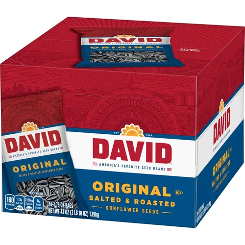 Miniatura 3 de DAVID Semillas de girasol, sabor original, aperitivo de béisbol para el día del padre, 1.75 onzas (paquete de 24)