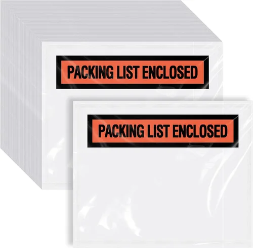 Miniatura 8 de 1000 bolsas para sobres de embalaje, transparentes autoadhesivas, fundas impermeables para listas de embalaje, sobres, bolsillos, carga superior