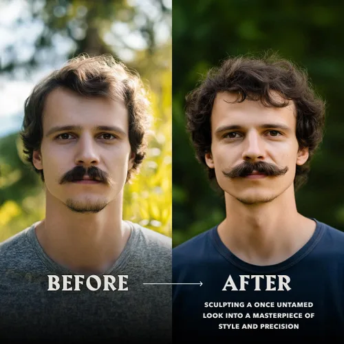 Miniatura 7 de Striking Viking Cera para bigote para hombres con peine – 2 onzas, sándalo – Cera de sujeción fuerte con peine de bigote antiestático para un aseo