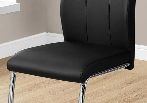 Miniatura 4 de Monarch Specialties I 2 piezas silla de comedor - 2 piezas/39 pulgadas de cuero/cromo, 17.25 pulgadas de largo x 20.25 pulgadas de profundidad x
