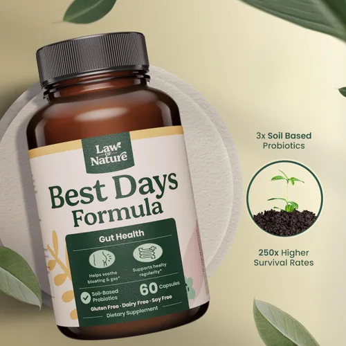 Miniatura 3 de Best Days Formula Soporte intestinal avanzado 5 en 1 para hinchazón, gases e irregularidad Probióticos a base de suelo + prebióticos