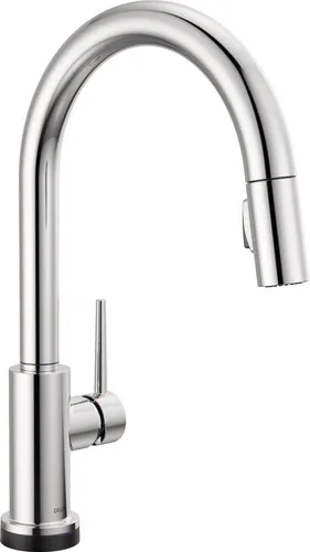 Miniatura 24 de Delta Trinsic - Grifo de cocina de oro cepillado con rociador extraíble, grifo de fregadero de cocina moderno de un solo agujero, mango único