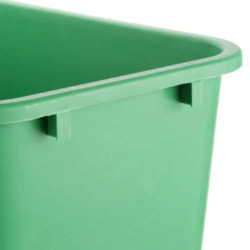 Miniatura 4 de TableTop King Cubo de basura rectangular verde de 41 cuartos de galón / 10 galones