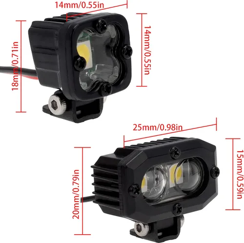 Miniatura 5 de DKKY Luces de Coche RC LED Reflectores Escala 1/10 Accesorios de Crawler RC para Axial SCX10 90046 Traxxas TRX4 TRX6 Wraith RR10 MST Redcat Gen8