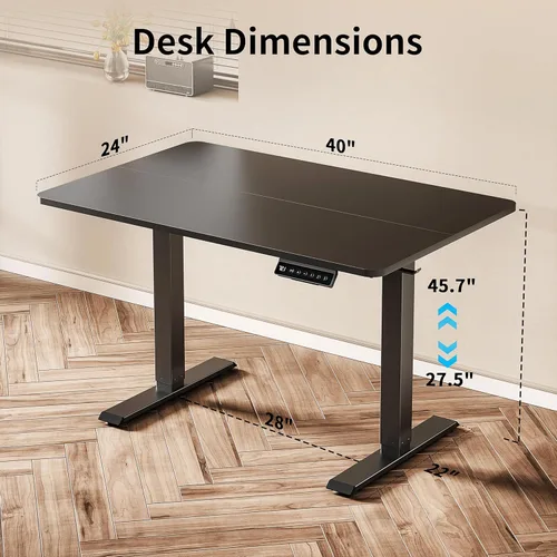 Miniatura 3 de BIZUM - Escritorio de pie eléctrico de 40x24 pulgadas con ajuste de altura y configuraciones de memoria, escritorio ergonómico para sentarse o estar
