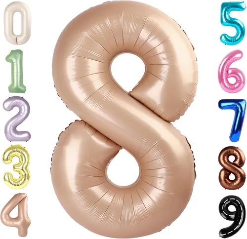 Miniatura 228 de Globos de números de 5 globos de 40 pulgadas, decoraciones de cumpleaños azules para niños y niñas, globos de números azul marino grandes