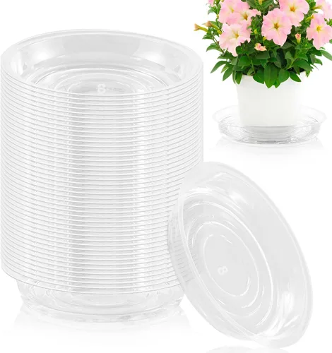 Miniatura 34 de Paquete de 30 platillos transparentes para plantas en interiores (4, 6, 8, 10, 12 pulgadas) platillos para macetas para plantas en maceta, juego