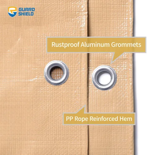 Miniatura 4 de GUARD SHIELD Lona beige de 10 x 20 pies, lona grande resistente para exteriores, cubierta de lona gruesa de 12 mil