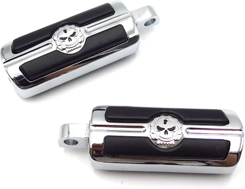 Miniatura 7 de Compatible con H-D Motocicleta Touring Black HTTMT Skull Macho Pie Peg Mount Par de Clavijas de Pie de Calavera [P/N: MT216-051-MBK-XIN]