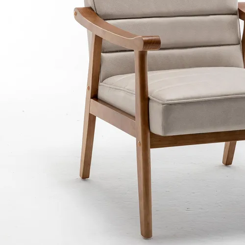 Miniatura 7 de Container Furniture Direct Silla decorativa moderna de mediados de siglo con diseño de sillón de marco abierto, amortiguación de espuma de felpa