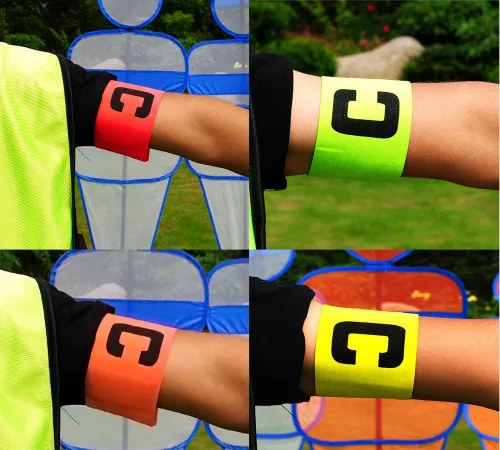 Miniatura 4 de Bandas de capitán de fútbol y fútbol, capitán anticaídas, para adultos y jóvenes, bandas ajustables para jugadores de baloncesto, paquete de 4