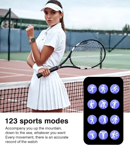 Miniatura 6 de EarlySincere Relojes inteligentes para mujer, presión arterial, pantalla táctil completa HD de 1.9 pulgadas, monitor de actividad física con monitor