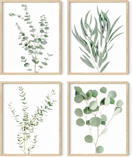 Miniatura 10 de HAUS AND HUES Arte de pared floral gris, juego de 4 pósteres de plantas para pared vintage, impresiones botánicas, cuadros de flores en blanco