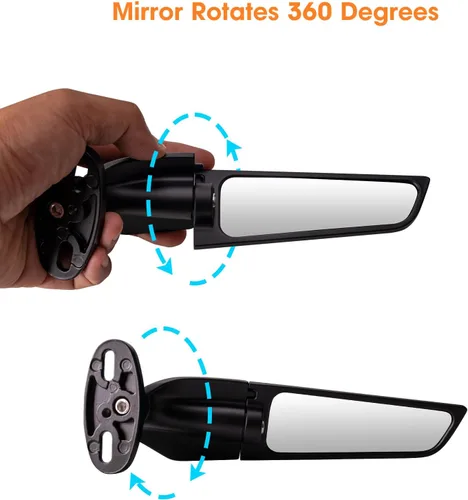 Miniatura 2 de Espejos retrovisores de carreras para motocicleta, espejos 360° rotativos y sigilosos, compatibles con Honda CBR300R CBR500R CBR600RR CBR1000RR