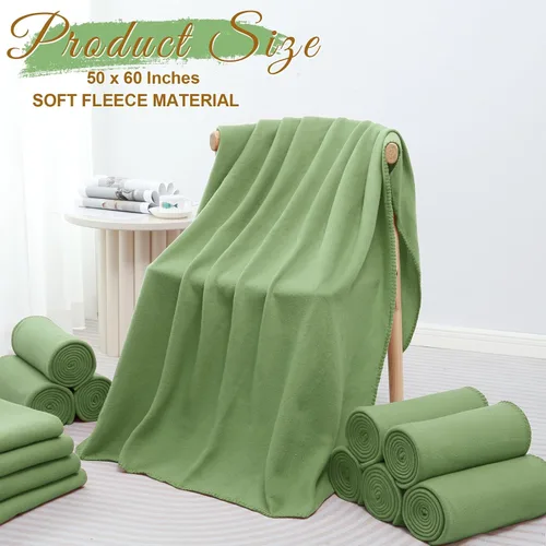 Miniatura 2 de 20 piezas de mantas verde salvia a granel 50 x 60, juego de mantas suaves y ligeras para cama, sofá, sofá cama, acogedor, para mascotas, de forro