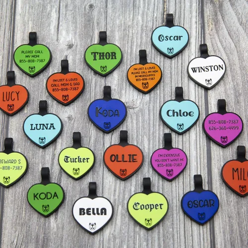 Miniatura 3 de Etiqueta de gato silenciosa de silicona personalizada con 5 líneas de grabado profundo personalizado duradero, etiqueta de identificación de mascota