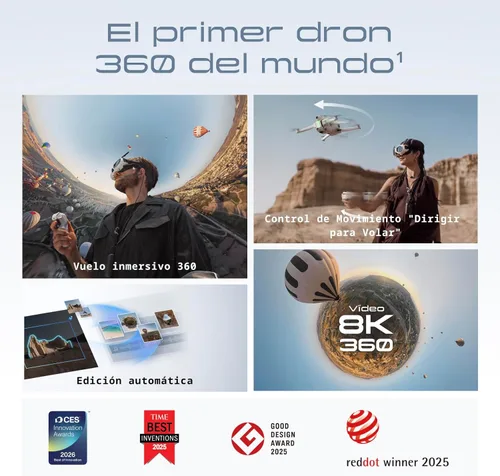 Miniatura 3 de Antigravity Paquete A1 Infinity (3 baterías de alta capacidad) – Drone 8K 360 para vuelo inmersivo, control de movimiento punto a vuelo, evitación