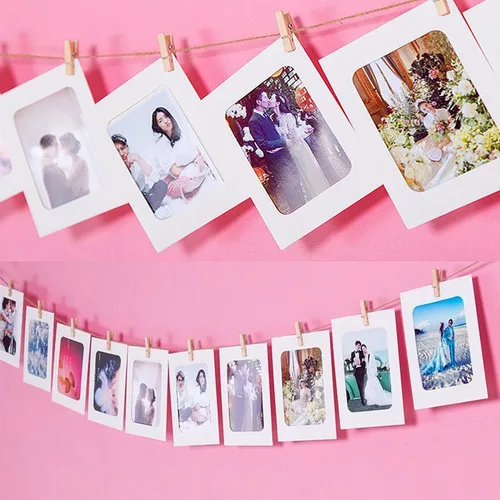 Miniatura 3 de Perfect 4U 40 piezas blanco decoración del hogar, 4 x 6 pulgadas, papel de fotos Flim DIY pared marco colgante álbum álbum cuerda+clips conjunto