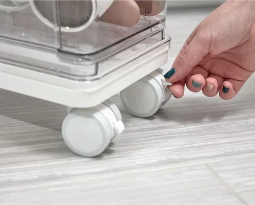 Miniatura 6 de iDesign The Sarah Tanno Collection - Carrito organizador de cosméticos apilable con 5 cajones, transparente