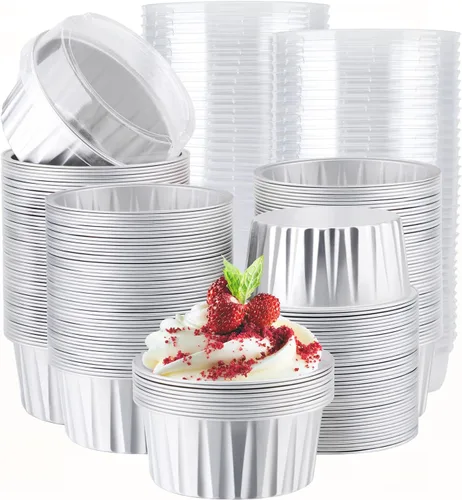 Miniatura 22 de EUSOAR Forros para cupcakes para hornear, 50 forros para magdalenas de 5 onzas, moldes de papel de aluminio desechables, recipientes de postre, 5