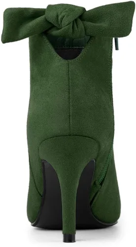 Miniatura 4 de Allegra K Botines de tacón de aguja con punta puntiaguda para mujer