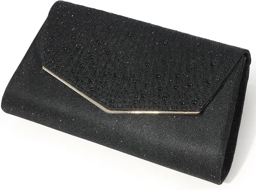 Miniatura 8 de DETARA Bolsos de noche para mujer, con lentejuelas con purpurina, monederos de mano para mujer, de cristal brillante, falp, formal, boda, fiesta