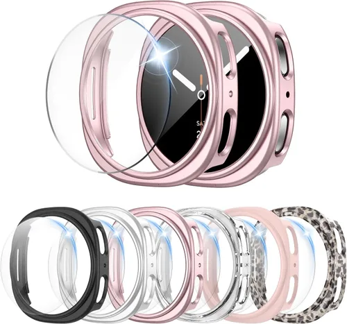 Miniatura 22 de [2+4] Paquete para Samsung Galaxy Watch FE/Galaxy Watch 5/Galaxy Watch 4 de 1.575 pulgadas, carcasa protectora de policarbonato duro + película