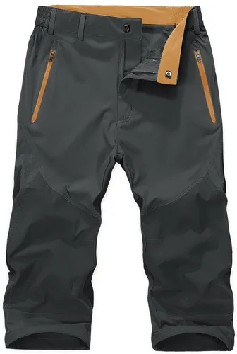 MAGNIVIT Pantalones capri 34 para hombre por debajo de la rodilla de secado rápido ligeros pantalones cortos largos tipo cargo sin cinturón