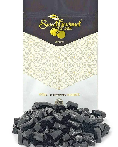 SweetGourmet Finnska - Caramelo de regaliz negro suave sin azúcar, 1 libra