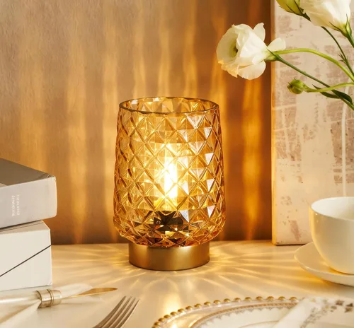 Miniatura 14 de MJ PREMIER Lámparas Inalámbricas Recargables de Vidrio, Lámpara de Mesa Portátil con Brillo Regulable, Táctil, Funciona con Batería, Lámpara Táctil