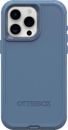 OtterBox Funda para iPhone 15 Pro MAX (solamente) Serie Defender - Baby Blue Jeans (azul), sin protector de pantalla, resistente y duradera, con