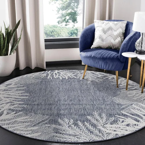 Miniatura 15 de Liora Manne Carmel - Alfombra decorativa de mezcla sintética para interiores y exteriores, de bajo perfil, contemporánea, decoración de peces Agua