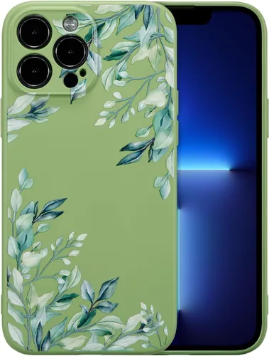 Miniatura 89 de RALEAVO Funda Floral para iPhone 12, Cubierta de Silicona Líquida con Bonito Patrón de Rama de Flores para Niñas y Mujeres, Funda Protectora de Goma