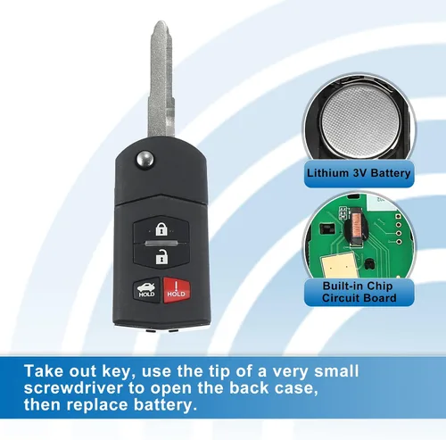 Miniatura 4 de X AUTOHAUX 2 unids 315MHz BGBX1T478SKE125-01 Reemplazo sin llave remoto de entrada remoto para Mazda 3 Seden 10-13 para Mazda 6 10-13 MX-5 Miata