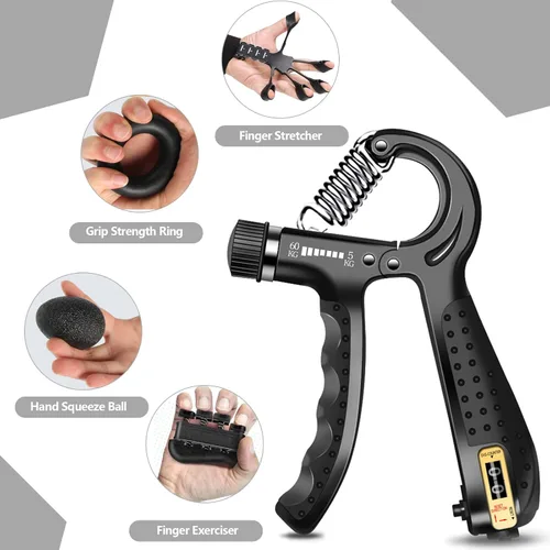 Miniatura 5 de Entrenadores de agarre, incluyendo fortalecedores de antebrazo, entrenadores de dedos, agarres de conteo mecánico, pelotas de agarre, agarradores