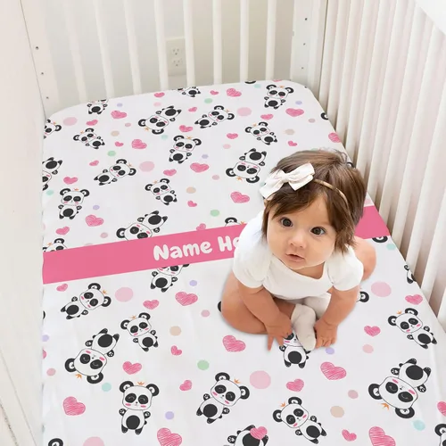 Miniatura 2 de Sábanas de cuna de bebé coloridas personalizadas con nombre, paquete personalizado y sábanas de juego para bebés, sábanas de colchón de cuna