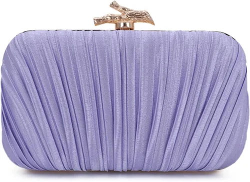 Miniatura 8 de Freie Liebe Bolso de mano para mujer, bolso de noche plisado con cadena para fiesta de boda with Chain