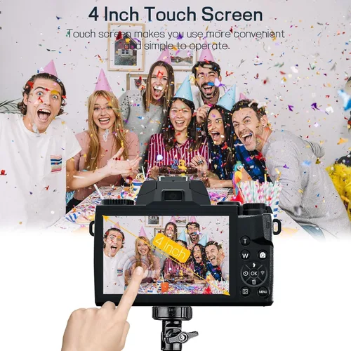Miniatura 5 de Cámaras digitales para fotografía, NIKICAM 4K 64MP WiFi Vlogging Cámara para YouTube con pantalla táctil de 4 pulgadas, cámara dual, Flash, tarjeta