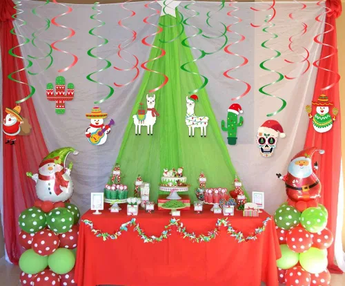 Miniatura 3 de Remolinos colgantes de Navidad mexicana, decoraciones de feliz Navidad para fiesta de Navidad mexicana, decoración del manto del hogar