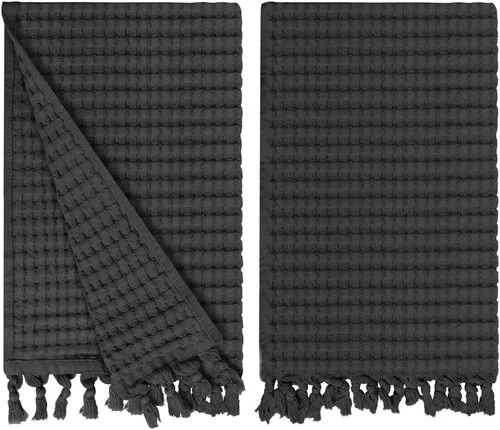GILDEN TREE Toallas de mano decorativas tipo waffle para baño, 20x35 cm grandes, toalla de secado rápido para dedos, paquete de 2, estilo moderno