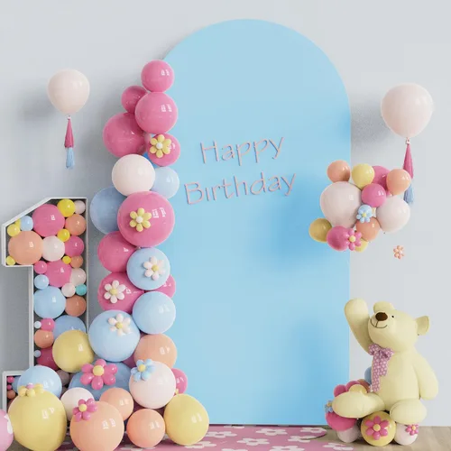Miniatura 25 de Fomcet Cubierta de Arco de Boda de 6 Pies Beige Spandex Tela Ajustada Cubierta de Telón de Fondo de Arco Parte Superior Redonda Cubiertas de Telón