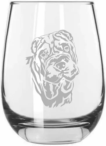 Miniatura 388 de Sakhalin Husky Dog - Copa de vino grabada personalizada de 15.25 onzas sin tallo