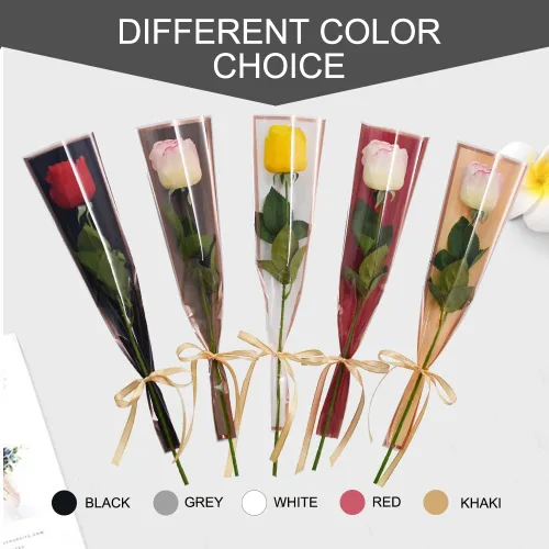 Miniatura 6 de BEISHIDA 50 bolsas de plástico para envolver flores de celofán, para suministros de ramo de floristería, Día de la Madre, Día de San Valentín