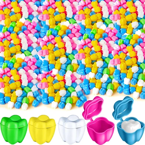 Taiyin 200 Piezas Cajas Coloridas para Guardar Dientes, Soportes de Dientes de Plástico al Por Mayor para Niños y Niñas Recuerdo, Rellenos de Bolsas