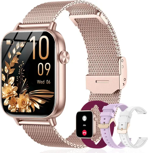 Miniatura 11 de Reloj inteligente para mujer (respuesta/hacer llamadas), pantalla táctil HD de 1.85 pulgadas con 4 bandas, más de 120 modos deportivos, impermeable