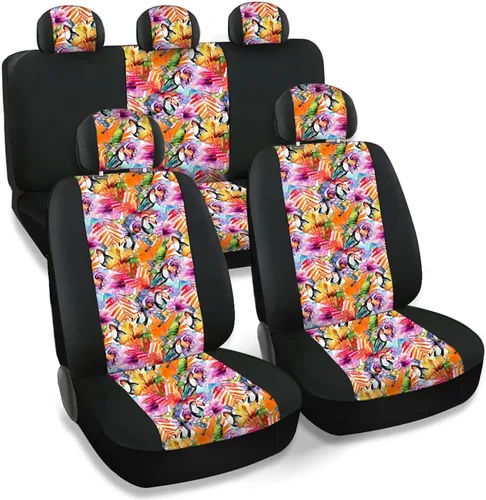 Miniatura 6 de CarsCover Fundas de asiento color rosa y negro para auto, camión, automóvil, SUV, mujer, estilo funda de asiento