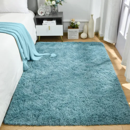 Miniatura 54 de Merelax Alfombra Moderna Suave y Esponjosa Shaggy para Dormitorio Sala de Estar Decoración de Sillas Pequeñas Alfombras Tapetes para Pies Piso, Verde